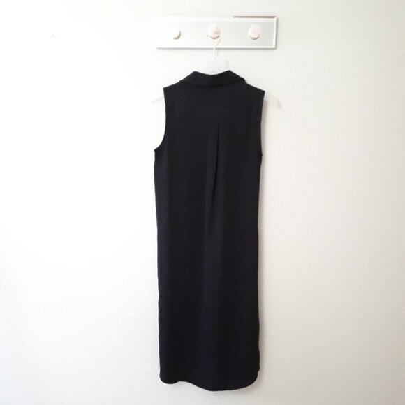 EUC Paraphrase black sheer longline button front blouse, 6 - Picture 5 of 6